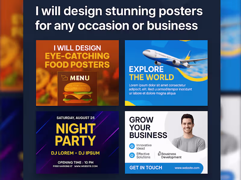 Cover image for I will design stunning posters for any occasion or business.