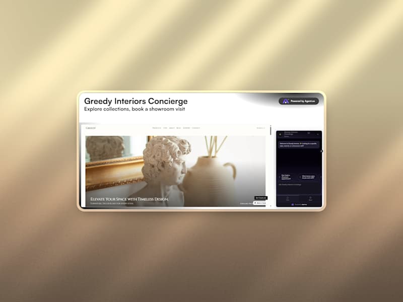 Cover image for Greedy Interiors Concierge – Interior Design Showroom AI Agent