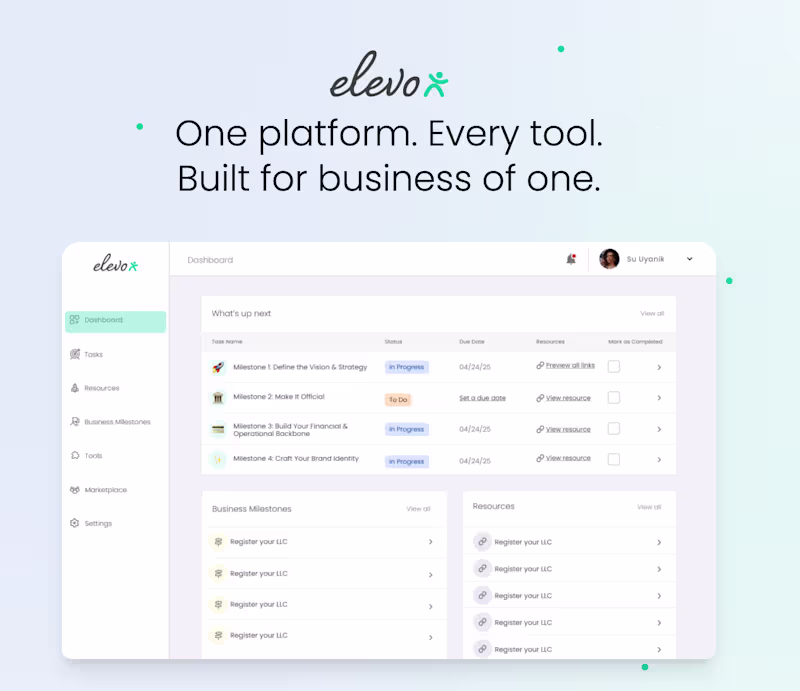 Cover image for Current passion project is Elevo. Elevo gives solopreneurs a...