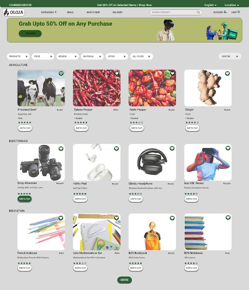 Cover image for e-Commerce website Oloja | Behance