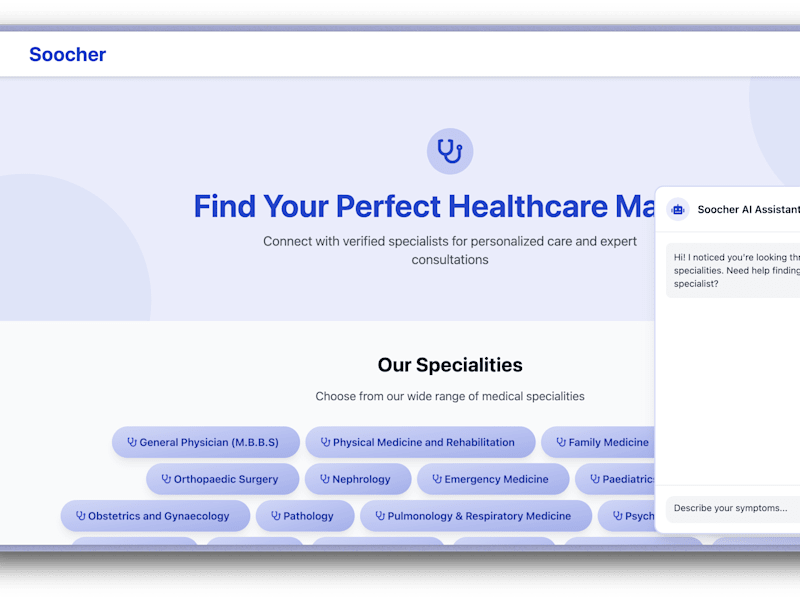 Cover image for Soocher Doctor appointment booking System
