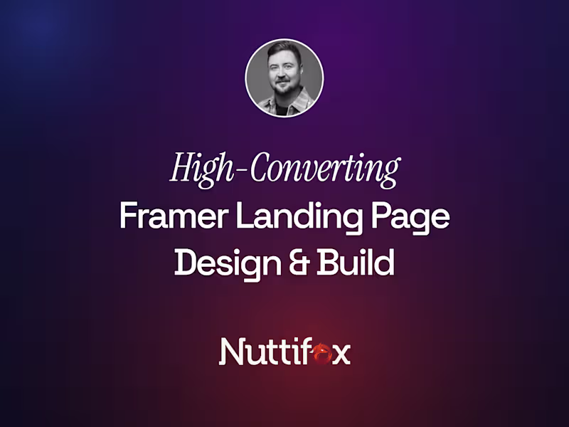 Cover image for Framer • Landing Page Design & Build