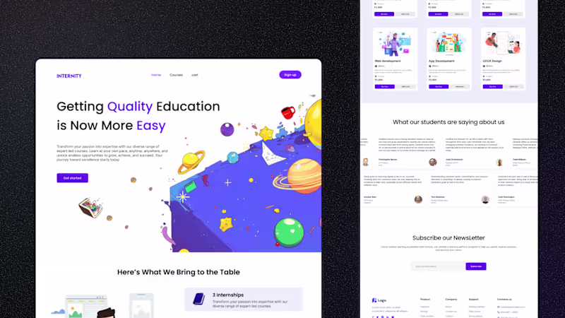 Cover image for INTERNITY | Ed Tech platform Landing page