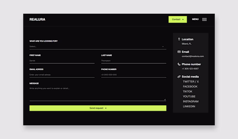 Cover image for Realura > contact page