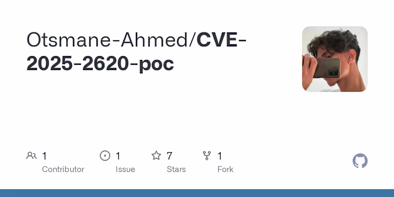 Cover image for GitHub - Otsmane-Ahmed/CVE-2025-2620-poc