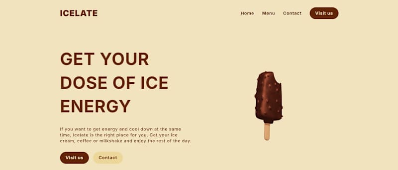 Cover image for Ice cream and coffee shop website