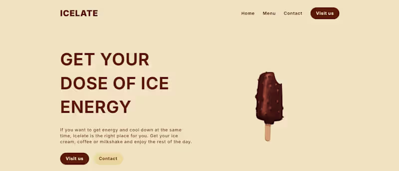 Cover image for Ice cream and coffee shop website