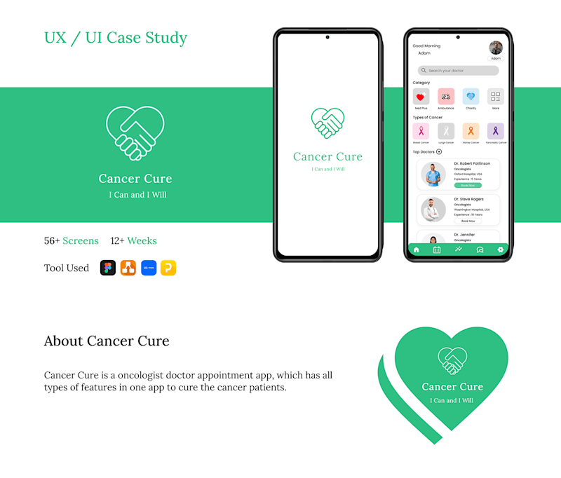Cover image for Cancer Cure | UX/UI Case Study | 2023 | Behance