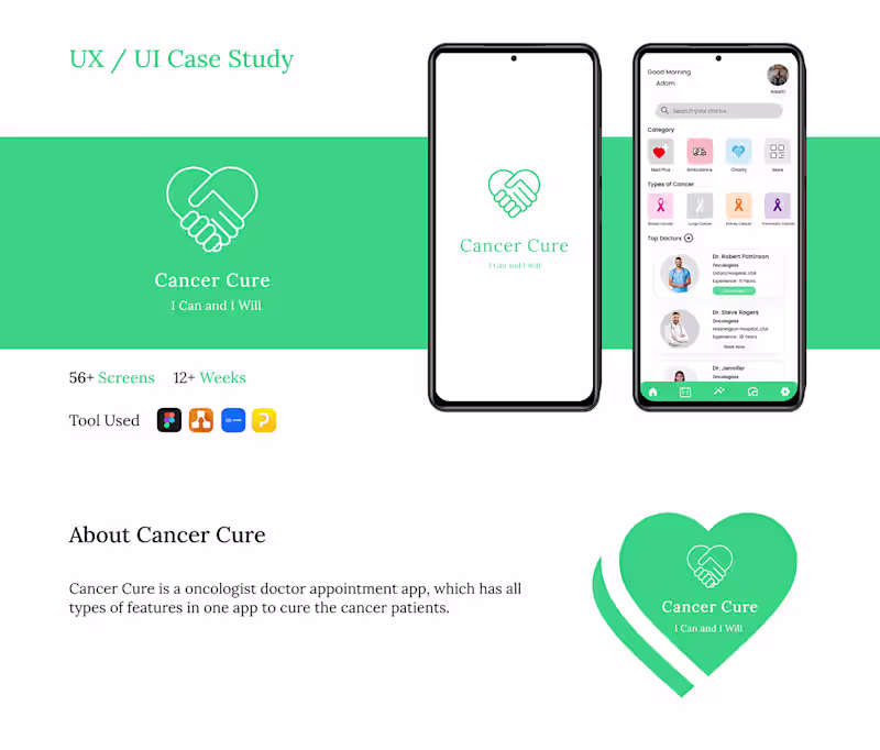 Cover image for Cancer Cure | UX/UI Case Study | 2023 | Behance