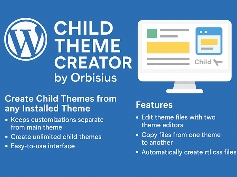 Cover image for Child Theme Creator WordPress Plugin by Orbisius