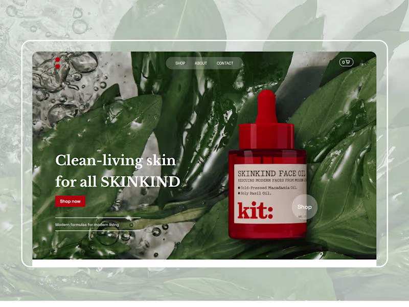 Cover image for Kit - Website Design for a Modern Skincare Brand