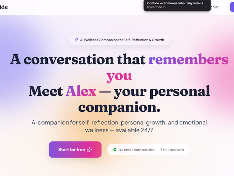 Cover image for AI companion app with memory.