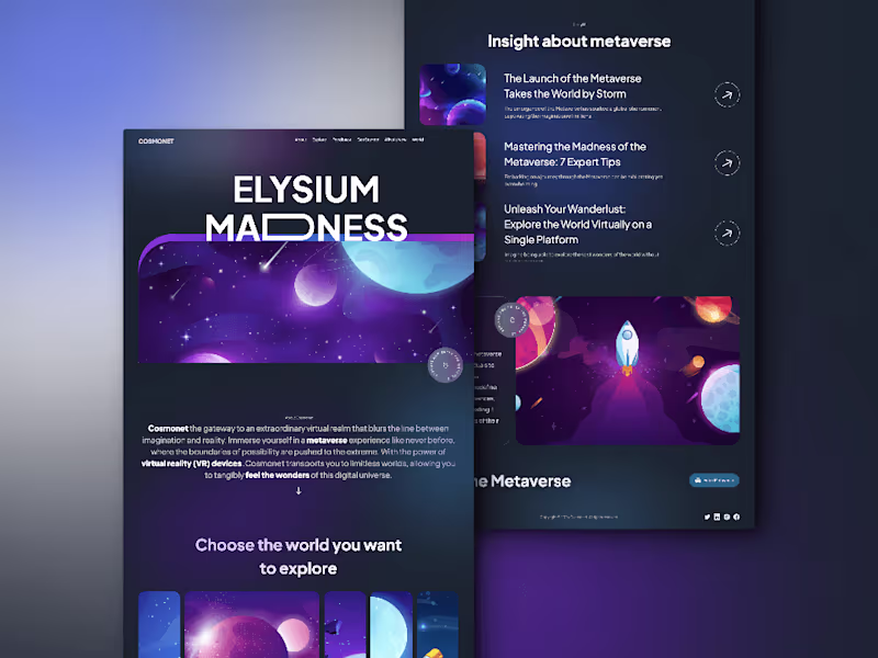 Cover image for Cosmonet - A Metaverse Platform on Next.Js & FramerMotion