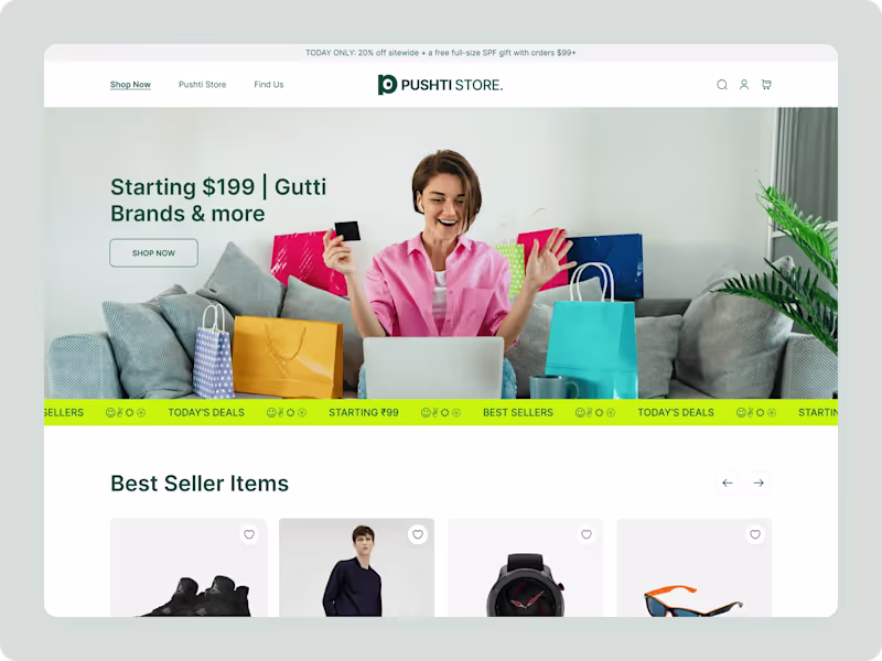 Cover image for Pushti Store is a dynamic eCommerce platform designed for se...