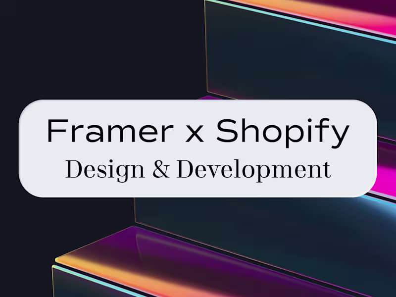 Cover image for Framer Shopify X Design & Development