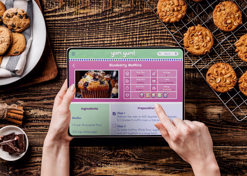 Cover image for Yum Yum! An iPad app design for families who cook together