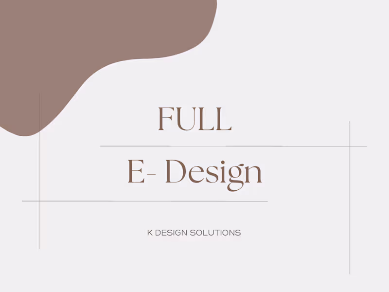 Cover image for Personalized Full E-Design | Layout, Style & Sourcing