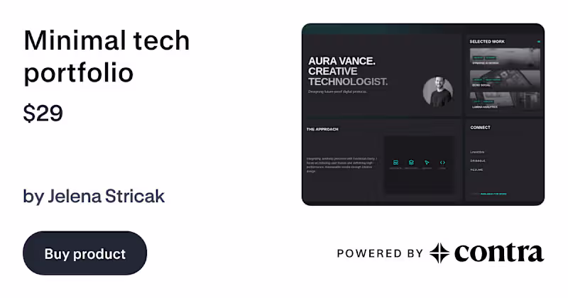 Cover image for https://contra.com/products/gBdrh6vI-minimal-tech-portfolio 