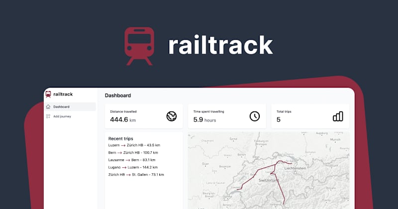 Cover image for Railrack.ch - Track your train journeys in Europe