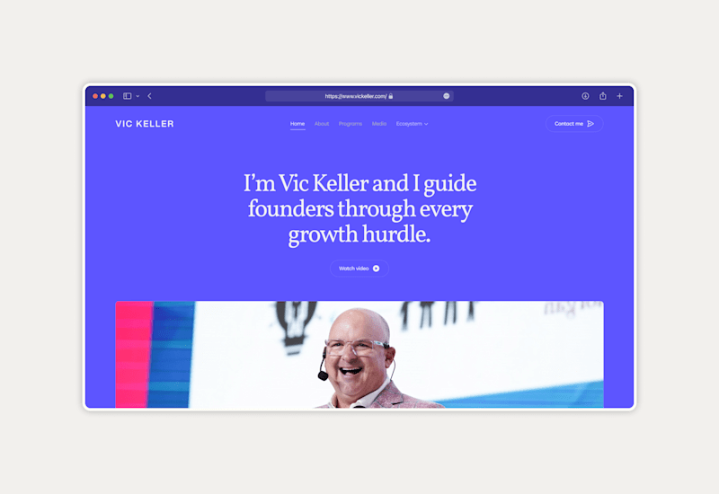 Cover image for Vic Keller Personal Brand Website Development