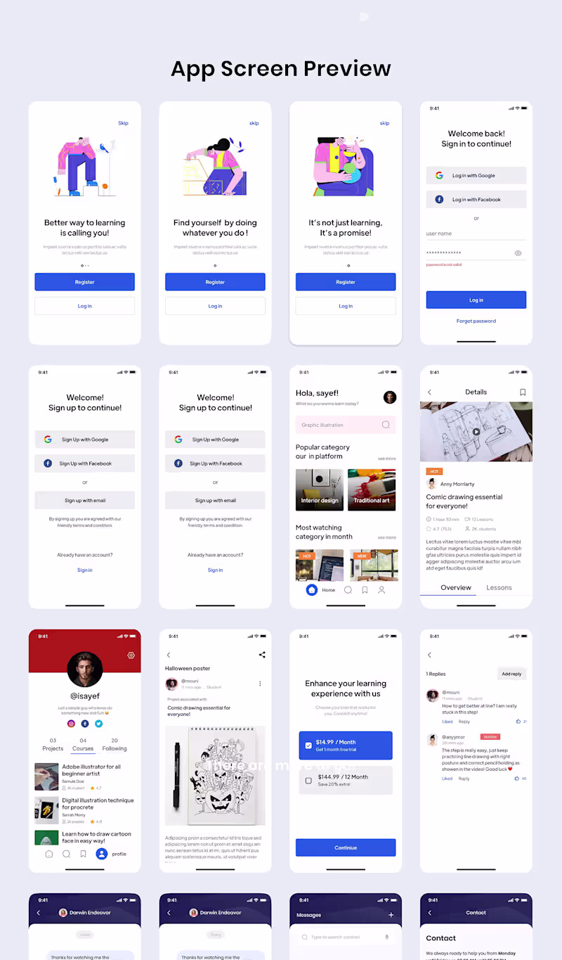 Cover image for Course Enrollment App | Behance