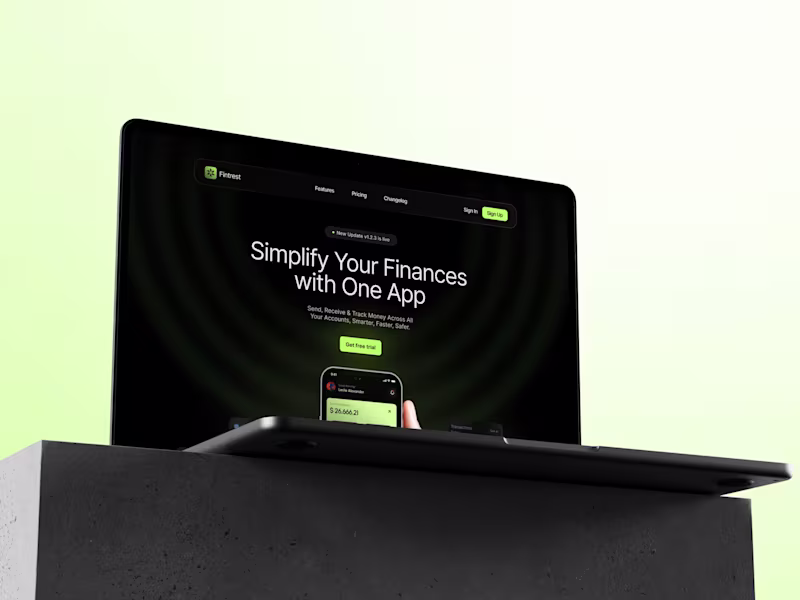 Cover image for Fintech SaaS Landing Page Design