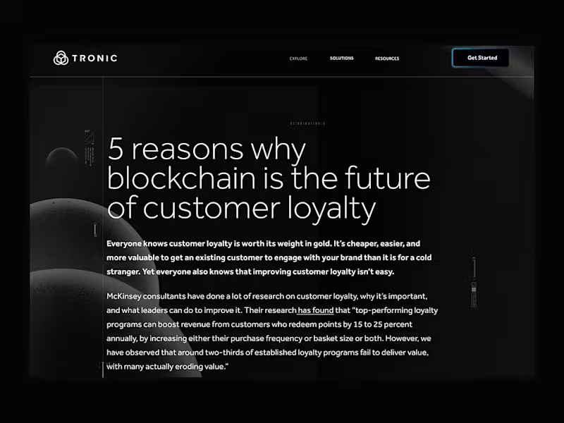 Cover image for Tronic - Web3 Loyalty & Membership Tech