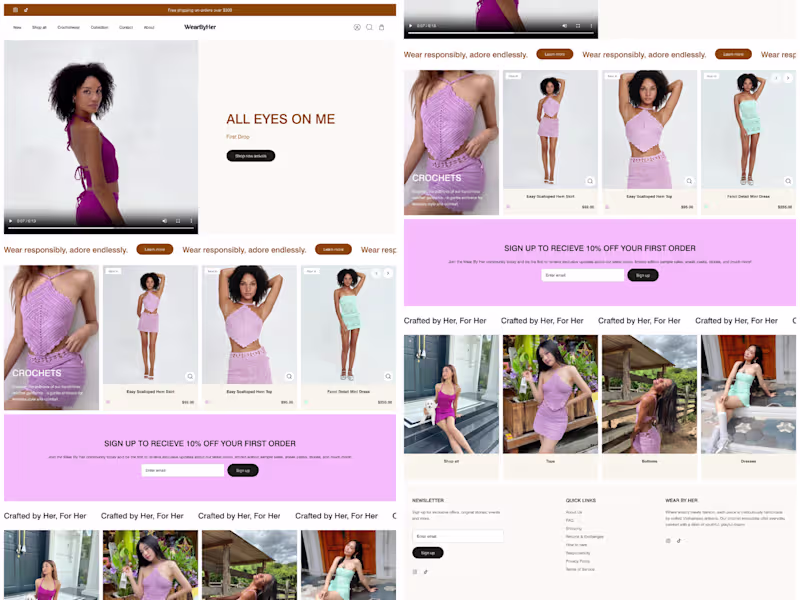 Cover image for WearByHer Shopify Website Development
