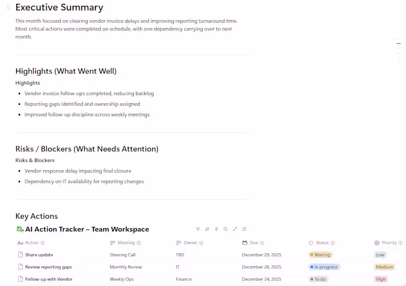 Cover image for Project Title Monthly Review & Leadership Summary Descriptio...