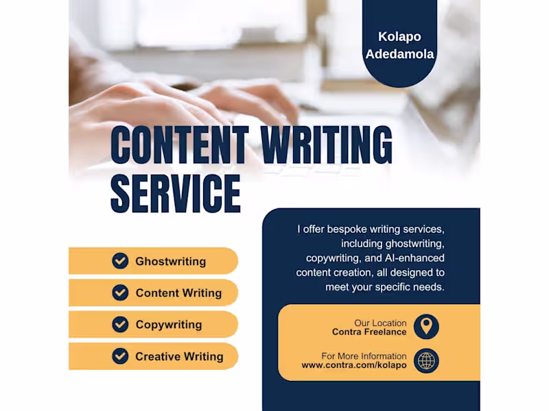 Cover image for Your Go-To Ghostwriter and AI Copywriting Specialist