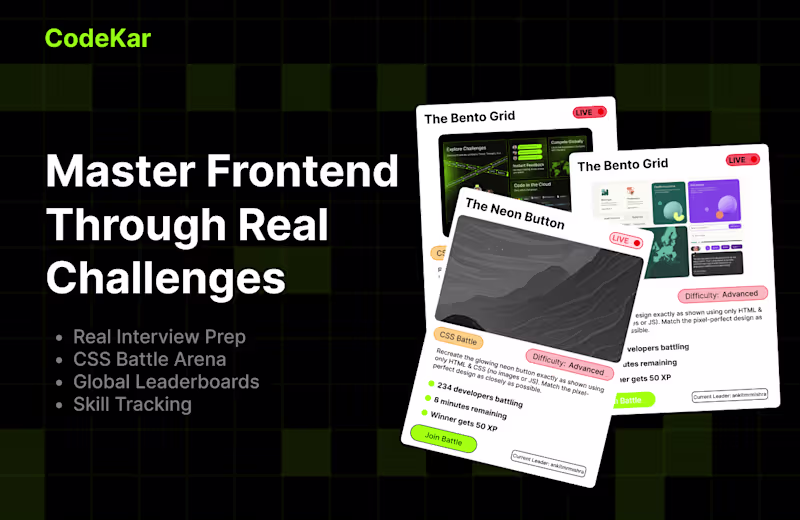 Cover image for CodeKar Web Development Challenges