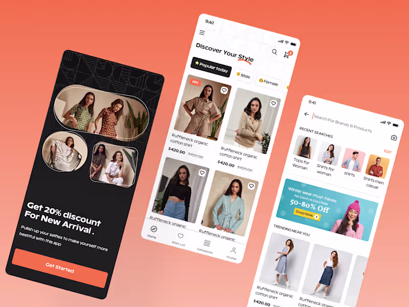 Cover image for Fashion Shop Mobile App UI Screen