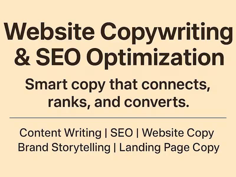 Cover image for Website Copywriting & Content Optimization