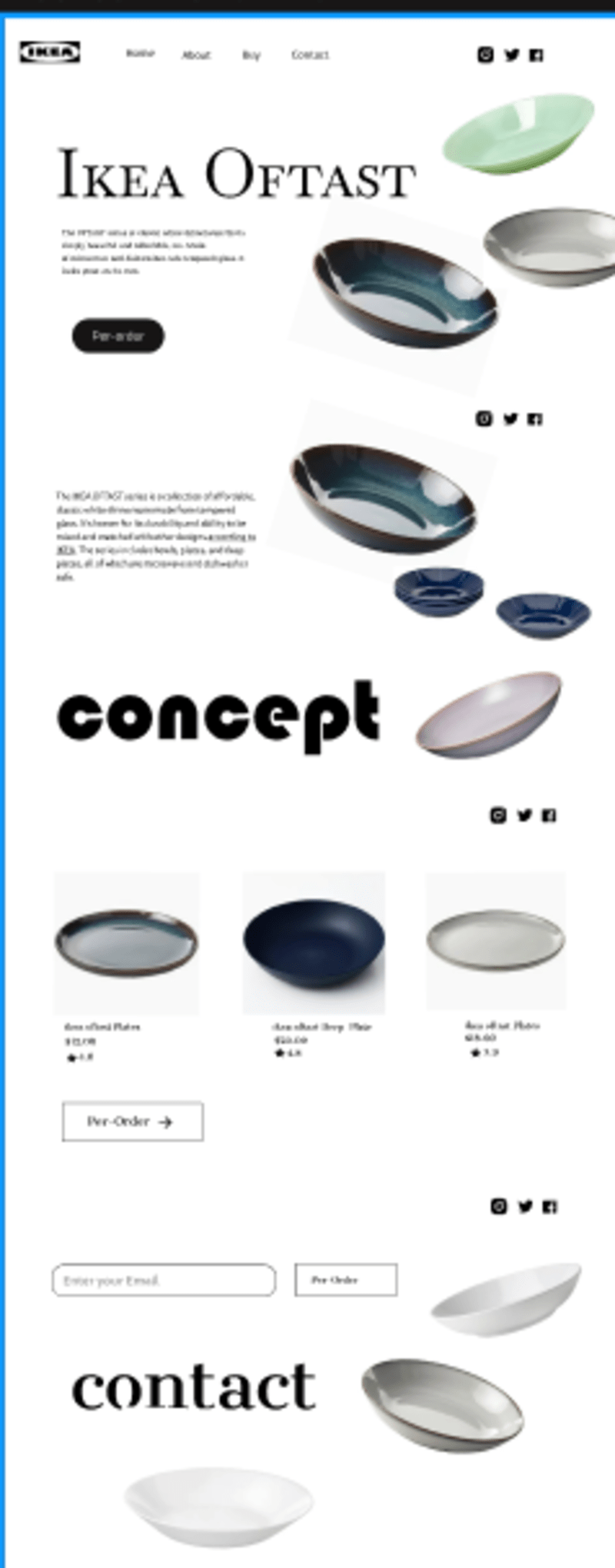 Cover image for  Product Landing Page – IKEA Plate Collection (Self Project)