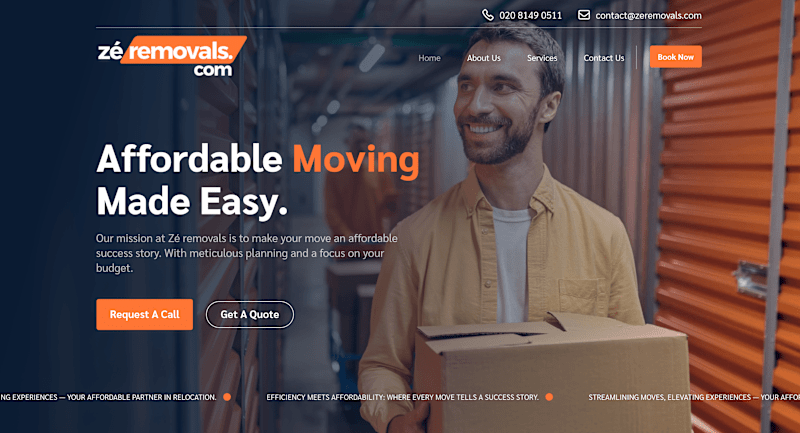 Cover image for Zeremovals website