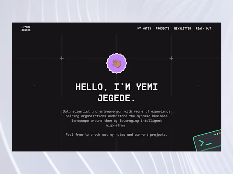 Cover image for Oluyemi Jegede's Portfolio