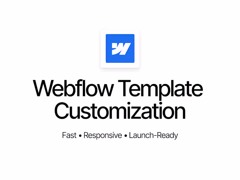 Cover image for Webflow Template Customization