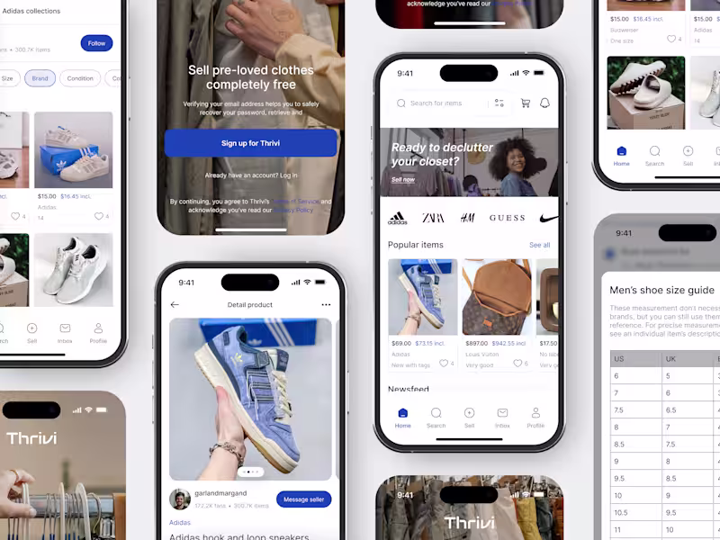 Cover image for Thrivi - E-commerce Second-hand App UI Kit