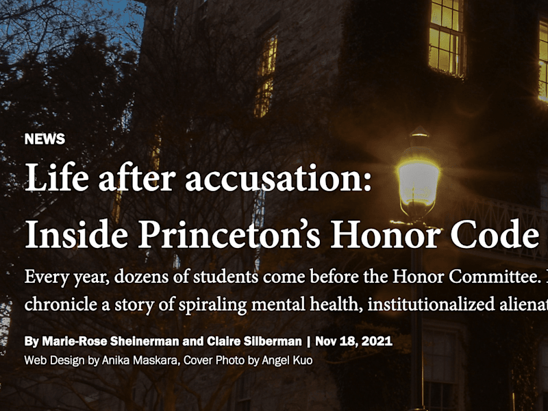 Cover image for Life after accusation: Inside Princeton’s Honor Code