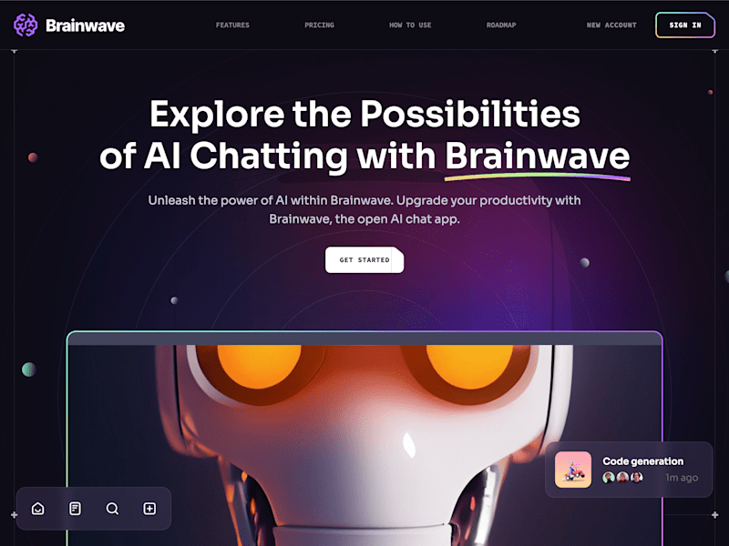 Cover image for A modern landing page for an AI SaaS.