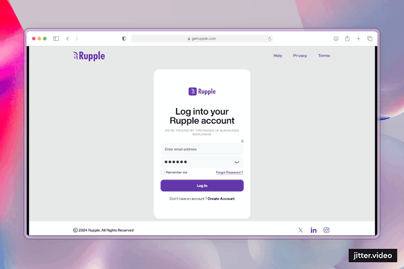 Cover image for Sign in UI animation: Rupple Business