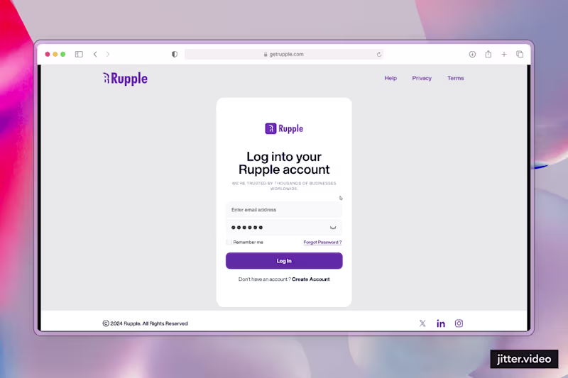 Cover image for Sign in UI animation: Rupple Business