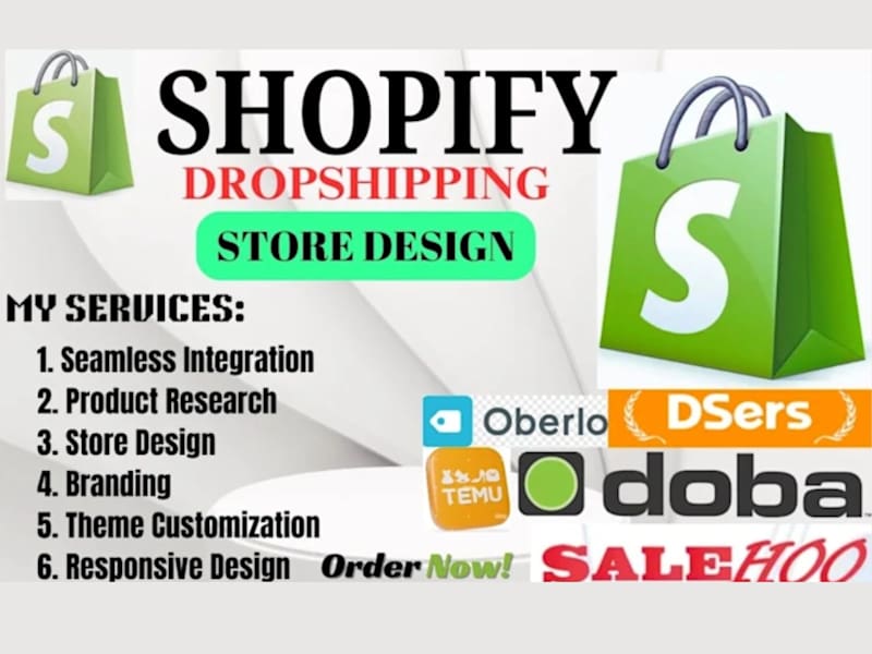 Cover image for create shopify dropshipping store via temu doba dsers spocket 