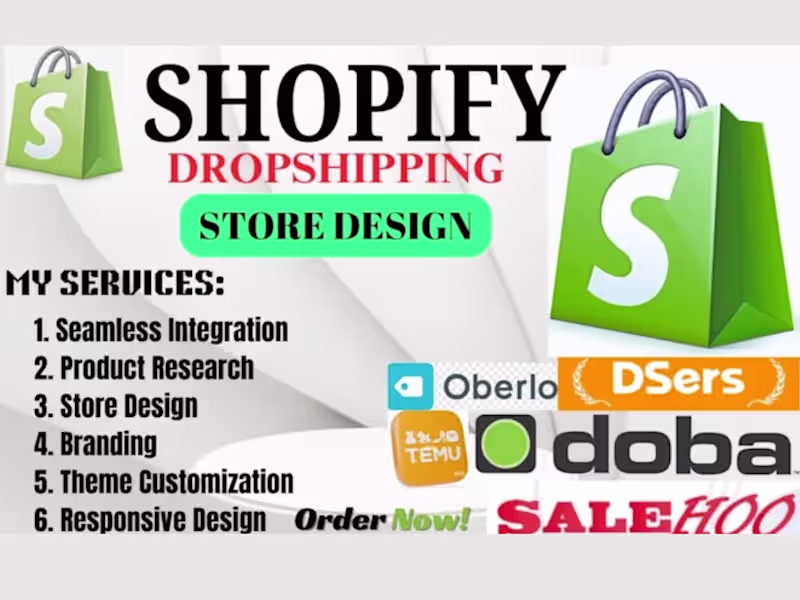 Cover image for create shopify dropshipping store via temu doba dsers spocket 