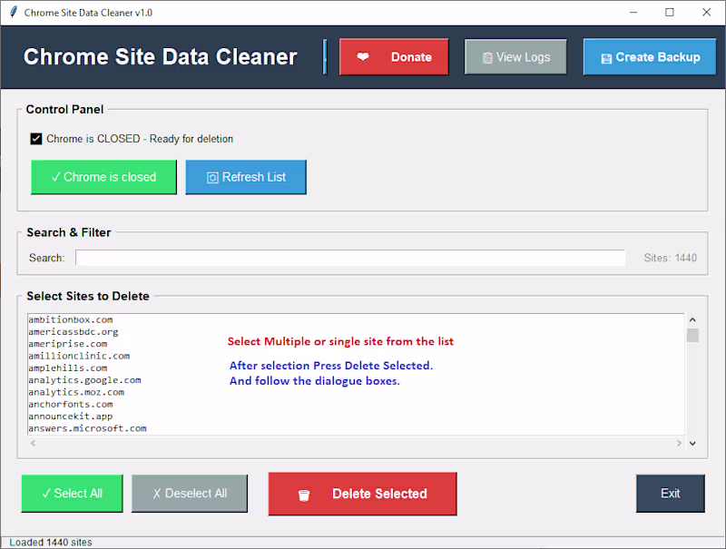 Cover image for Chrome Site Data Cleaner