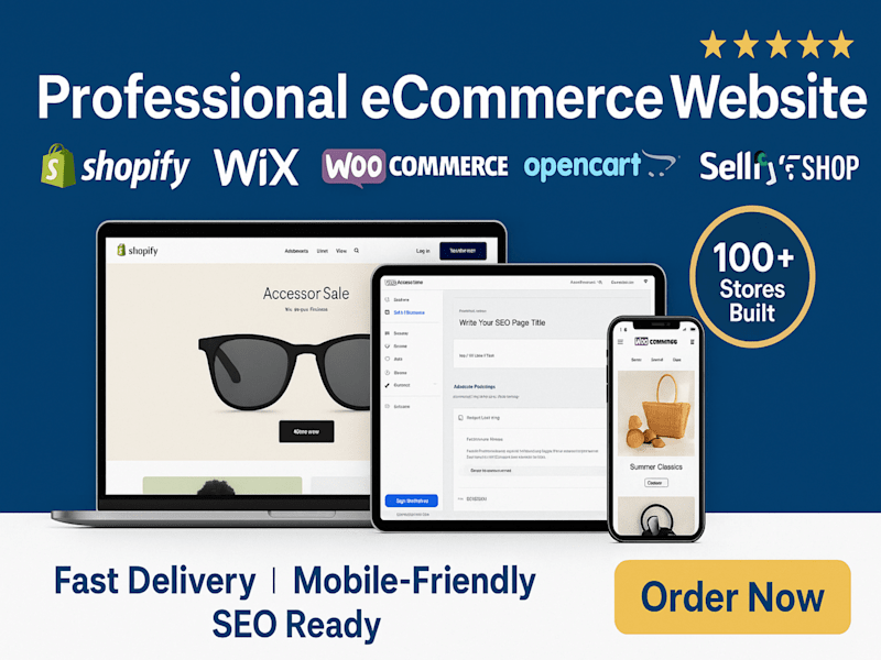 Cover image for build ecommerce website via shopify wix woocommerce opencart 