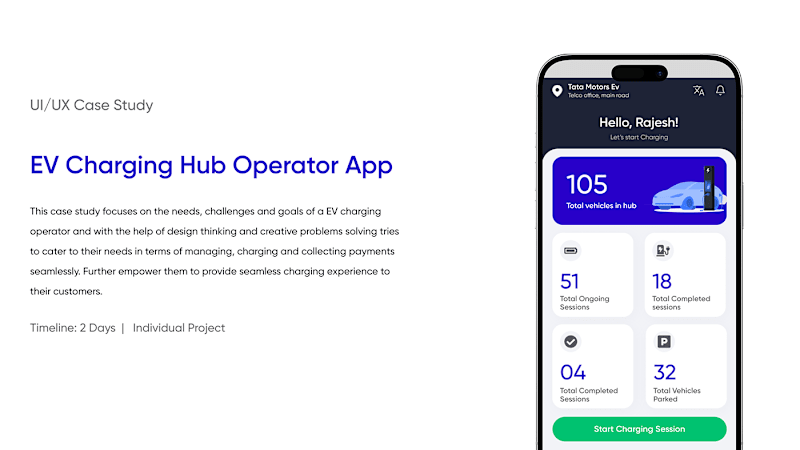 Cover image for EV Hub Operator App Design