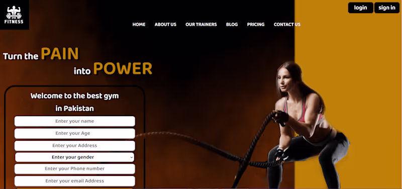 Cover image for Gym website