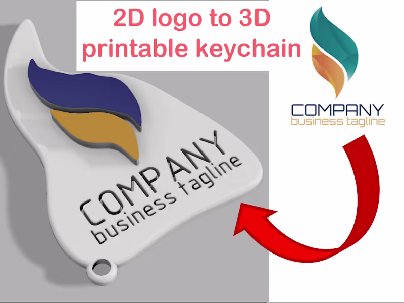 Cover image for I will turn your company logo into a 3D printable keychain