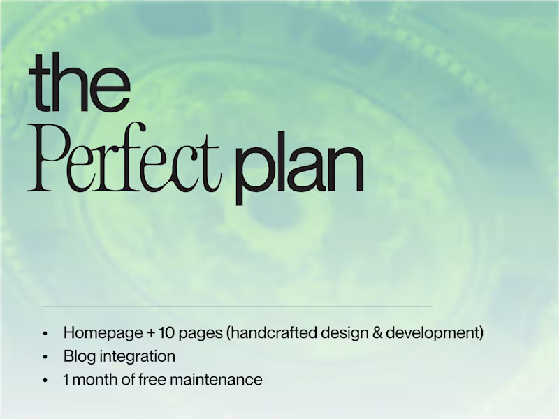 Cover image for the Perfect Plan — 10 handcrafted pages, blog integration & SEO